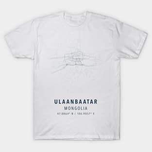 ULAANBAATAR MONGOLIA MAP T-Shirt